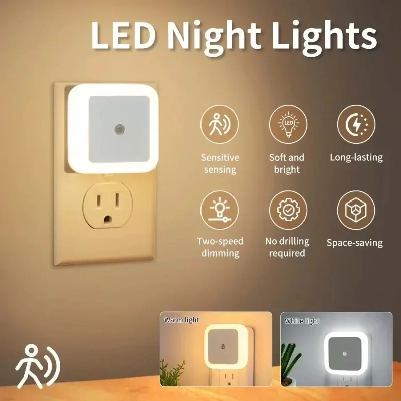 Floating Nightstand With Led Light - 1/6PCS 무선 LED 야간 조명 센서