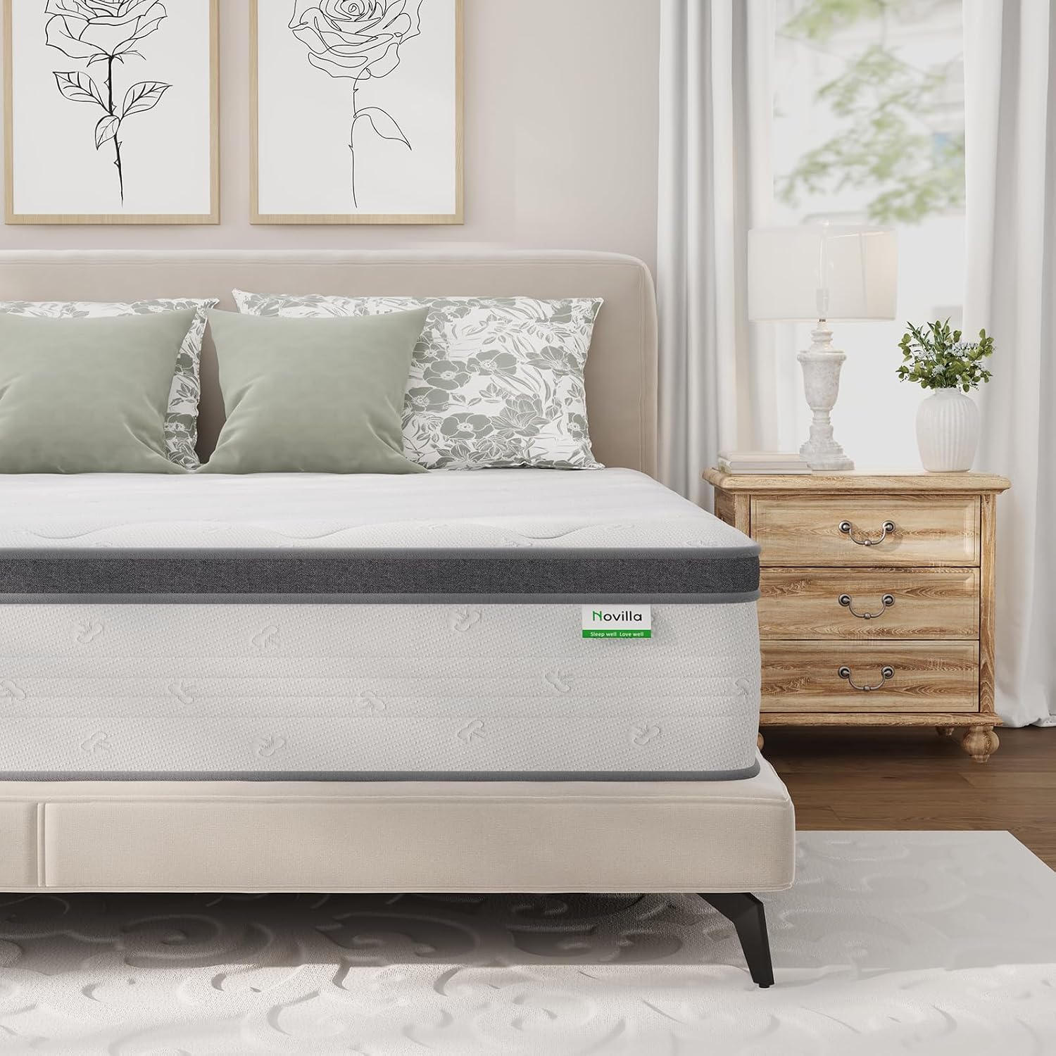Memory Foam Mattress In A Box Queen - 퀸 사이즈 매트리스, 14인치 두께, 하이브리드