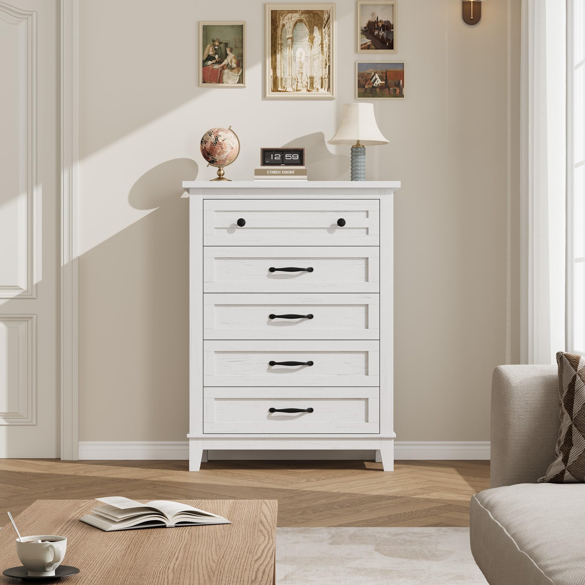 침실용 5단 서랍장, 높이 41.3인치의 독립형 나무  - Bedroom Furniture 리뷰 및 가격