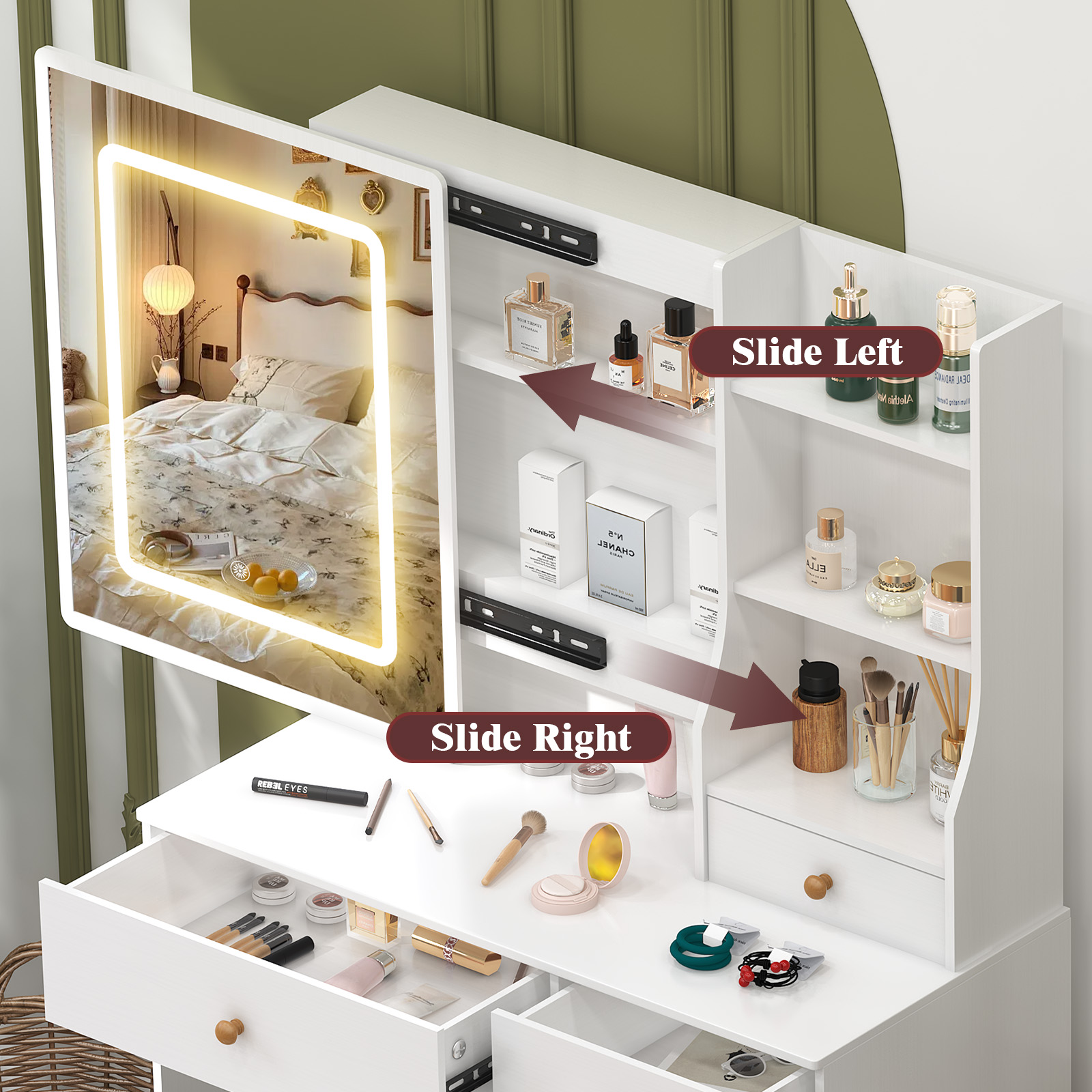 테우세프 화이트 메이크업 테이블 세트: LED 조명 거 - Dressing Table Vanity With Lighted Mirror 리뷰 및 가격