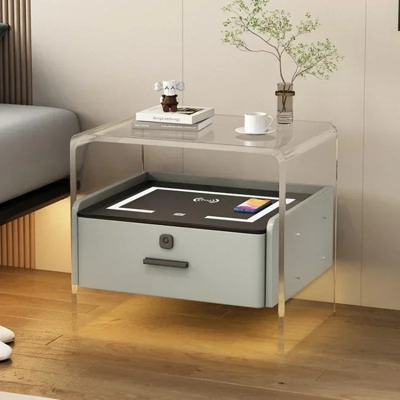 #   아크릴 소재의 침대 옆 탁자, 침실용 플로팅형  - Floating Nightstand With Led Light 리뷰 및 가격