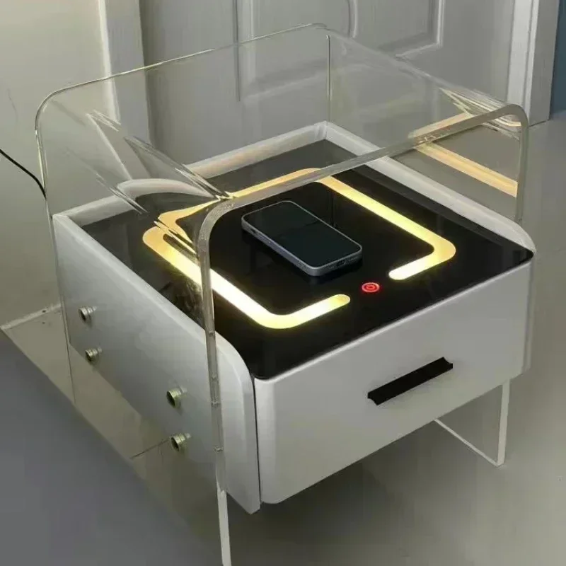 #   아크릴 소재의 침대 옆 탁자, 침실용 플로팅형  - Floating Nightstand With Led Light 리뷰 및 가격