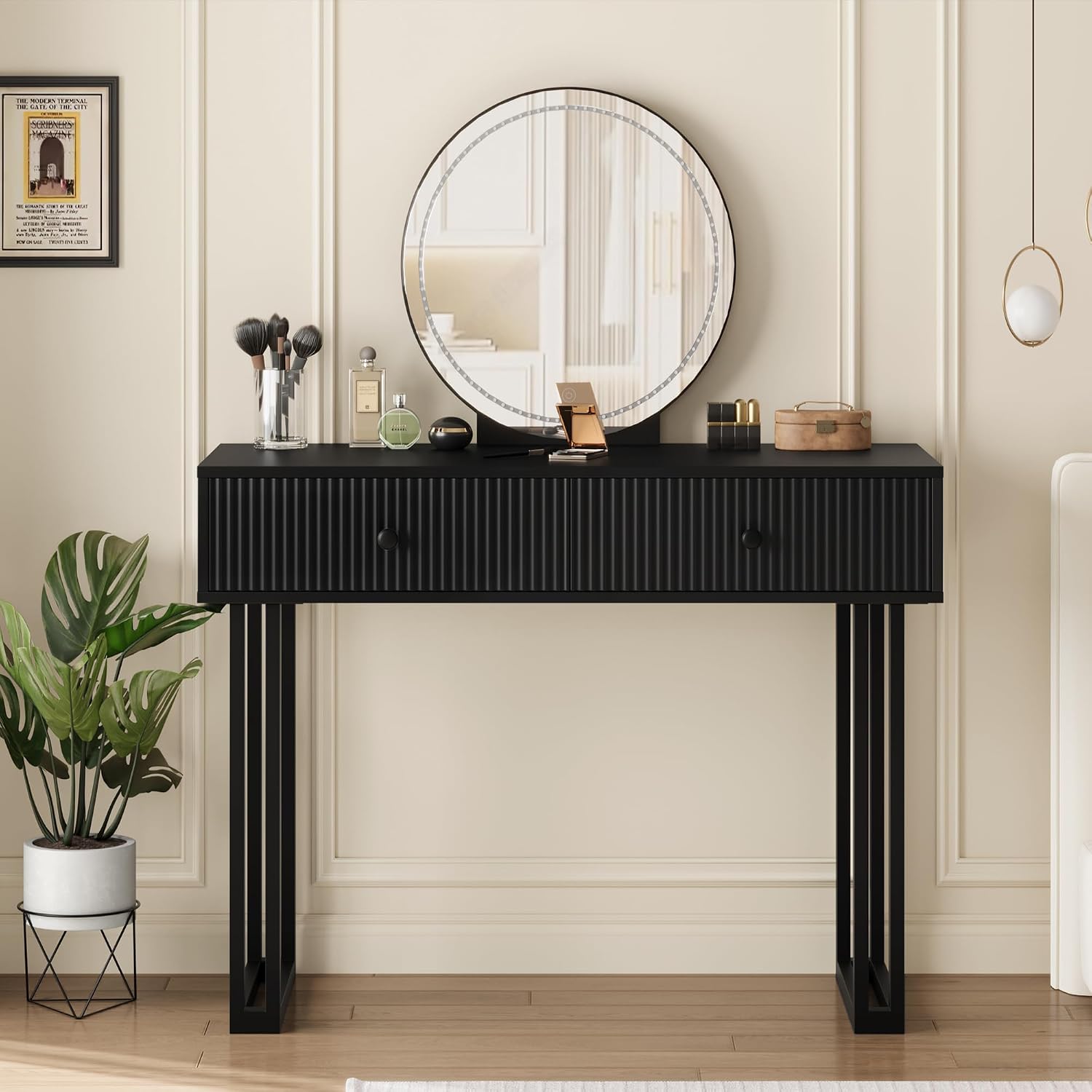 거브(Garvee)의 현대적인 디자인의 검은색 화장대  - Dressing Table Vanity With Lighted Mirror 리뷰 및 가격