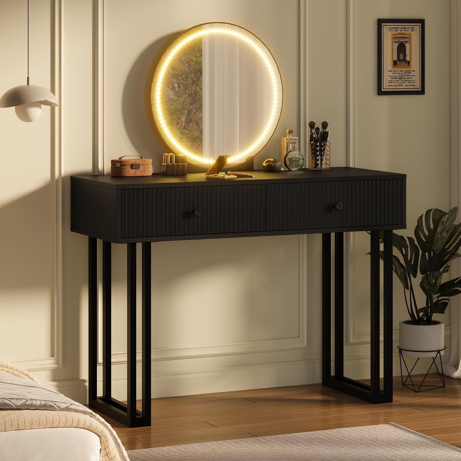 거브(Garvee)의 현대적인 디자인의 검은색 화장대  - Dressing Table Vanity With Lighted Mirror 리뷰 및 가격