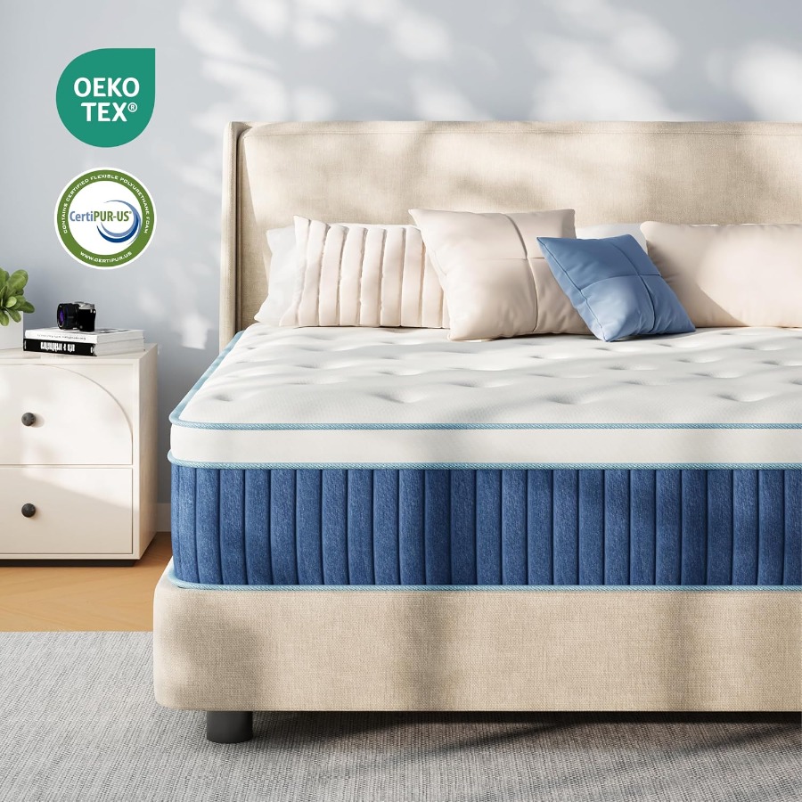 침실용으로 적합한 12인치 퀸 사이즈 하이브리드 매트리 - Memory Foam Mattress In A Box Queen 리뷰 및 가격